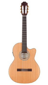 Kremona Sofia S63CW Performer Series crossover classical guitar with pickup, solid cedar top, mahogany on back and sides, with cutaway and Fishman Prefix Pro Blend Pickup (Piezo and micro)