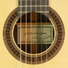 rosette and label of Jos&eacute; Gonz&aacute;lez Lopez classical guitar spruce, rosewood, year 2015