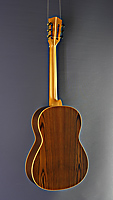 H&ouml;fner Classic Steel String Series HA-CS8, satin finished acoustic guitar in classic form with solid thermo spruce top and smoked larch on back and sides, with pickup, made in Germany, back view