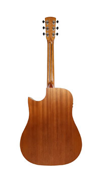 Shape D-323 MT CEB, matt lackierte Akustikgitarre mit Pickup in Dreadnought Form mit massiver Zederndecke und Mahagoni an Zarge und Boden, mit Cutaway, Pickup und Armrest, R&uuml;ckseite
