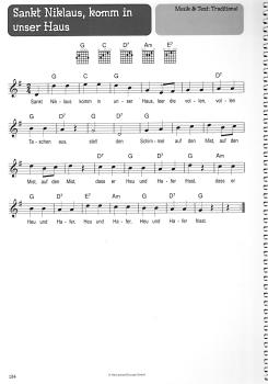 Preview: 100 Kinderlieder für Gitarre - Weihnachten, Songbook, Liederbuch Beispiel