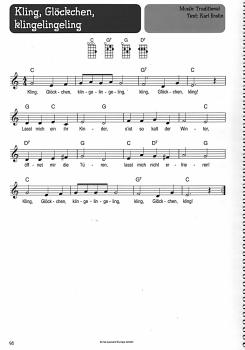 Preview: 100 Kinderlieder für Ukulele - Weihnachten, Songbook, Liederbuch Beispiel