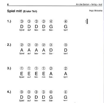 Preview: Brzoska, Ingo: An die Saiten fertig los, Mandoline/ Mandola Schülerheft, Mandolineneschule Klassenmusik Beispiel
