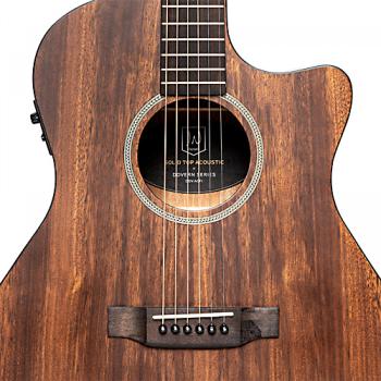 Preview: Akustikgitarre mit Tonabnehmer J.N. Dovern, Westerngitarre in Auditorium-Form, mit massiver Mahagonidecke und Cutaway, Decke
