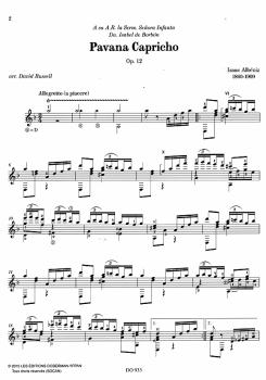 Preview: Albeniz, Isaac: The Music of Albeniz Vol.3, aus Espana op. 165 für Gitarre solo bearbeitet von David Russel, Noten Beispiel