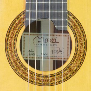 Preview: Andres D. Marvi Konzertgitarre Fichte, Palisander, Mensur 65 cm, Baujahr 2021, Meistergitarre, Rosette, Schild
