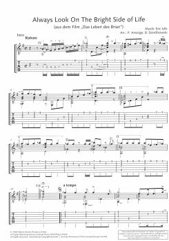 Preview: Ansorge, Peter, Szordikowski, Bruno: Movie Hits für klassische Gitarre solo, mit Akkorden, Noten und Tabulatur Beispiel