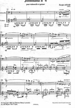 Preview: Assad, Sergio: Jobiniana No. 4 für Cello und Gitarre, Noten Beispiel