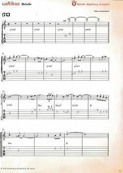 Preview: Autschbach, Peter: Das Songbuch von Zacky & Bob, 15 Vorspielstücke für Gitarre, Noten und Tabulatur Beispiel