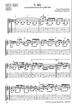 Preview: Bach, Johann Sebastian: 22 Masterworks für Gitarre solo, Noten und Tabulatur Beispiel