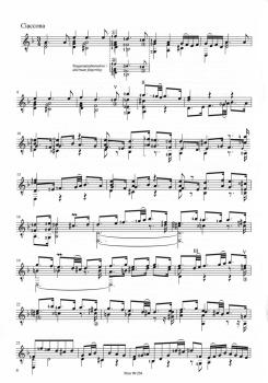 Preview: Bach, Johann Sebastian: Chaconne d-moll aus der Violinpartita BWV 1004, Bearbeiter: Tilman Hoppstock, Gitarre solo Noten Beispiel
