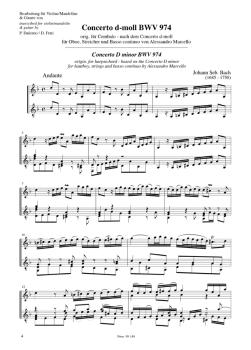 Preview: Bach, Johann Sebastian: Concierto d-moll, BWV 974 nach Marcello für Violine/ Mandoline und Gitarre, Noten Beispiel