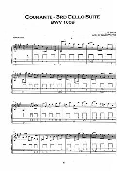Preview: Bach, Johann Sebastian: Bach for Mandolin, Mandoline solo, Noten und Tabulatur Beispiel