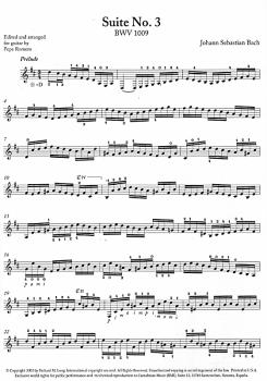Preview: Bach, Johann Sebastian: Suite No. 3, BWV 1009, Bearb. Pepe Romero für Gitarre solo, Noten Beispiel