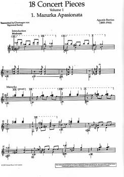 Preview: Barrios Mangore, Agustin: 18 Concert Pieces Vol. 1, Gitarre solo, Noten Beispiel