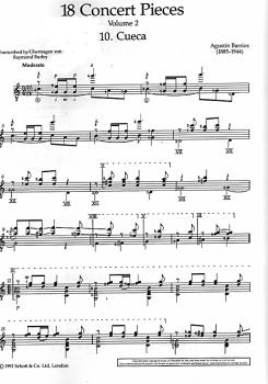 Preview: Barrios Mangore, Agustin: 18 Concert Pieces Vol. 2, Gitarre solo, Noten Beispiel