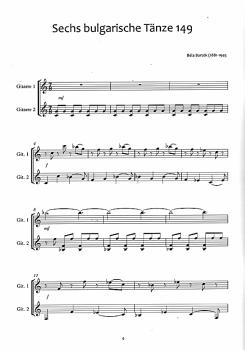 Preview: Bartok für Gitarre Duo, Noten - aus Mikrokosmos Beispiel