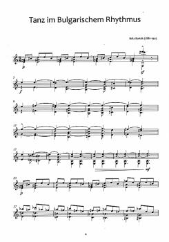 Preview: Bartok für Gitarre solo, Noten - aus Mikrokosmos Beispiel