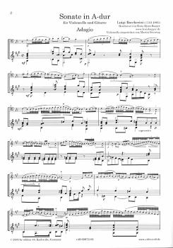 Preview: Boccherini, Luigi: Sonata A-Dur für Violoncello und Gitarre, Noten Beispiel