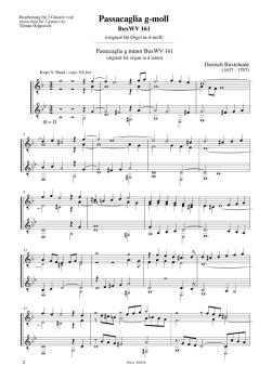 Preview: Buxtehude, Dietrich: Passacaglia BuxWV161 in g-moll für 2 Gitarren, Noten für Gitarrenduo Beispiel