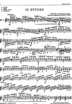 Preview: Llobet, Miguel: Guitar Works Vol. 14 - Matteo Carcassi 25 Etudes op. 60 - Etüden Faksimile für Gitarre solo, Noten Beispiel