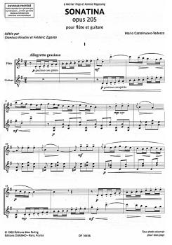 Preview: Castelnuovo-Tedesco, Mario: Sonatina op. 205 für Flöte und Gitarre, Noten Beispiel