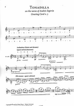 Preview: Castelnuovo-Tedesco, Mario: Greeting Cards aus op. 170, 21 Stücke für Gitarre solo, Noten Beispiel