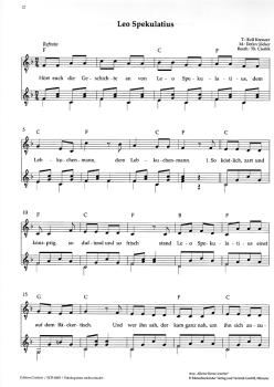 Preview: Cieslik, Thomas: Leo Spekulatius, leichte Advents und Weihnachtlieder für 1-2 Gitarren, Noten, Beispiel
