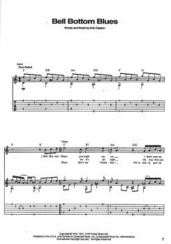 Preview: Clapton, Eric: Fingerstyle Collection, Gitarre solo, Noten und Tabulatur, mit Text und Akkorden Beispiel