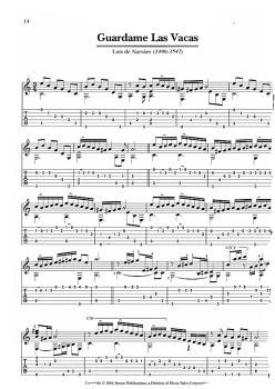 Preview: Classical Guitar Solos for all Occasions - Klassische Gitarrenstücke für alle Gelegenheiten, Gitarre solo Noten und Tabulatur Beispiel
