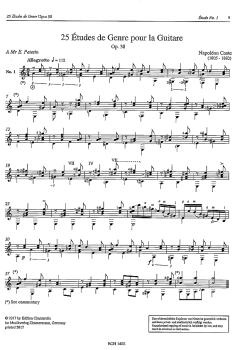 Preview: Coste, Napoléon: The Guitar Studies, Noten Beispiel