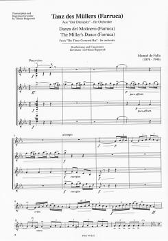 Preview: Falla, Manuel de: Tanz des Müllers, Miller`s Dance für 4 Gitarren, Noten Beispiel