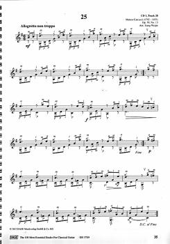 Preview: Die 100 wichtigsten Etüden für klassische Gitarre, Noten Beispiel