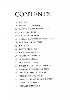 Preview: Disney Songs for Classical Guitar - 20 Songs für Gitarre solo in Noten und Tabulatur Inhalt