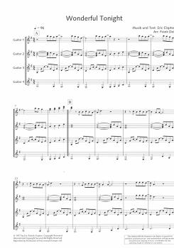 Preview: Doll, Frank: Wonderful Tonight für Gitarrenensemble, 4 Gitarren, Noten Beispiel