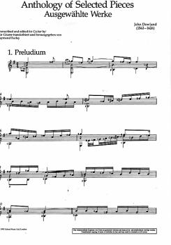 Preview: Dowland, John: Anthology of Selected Pieces, Noten für Gitarre solo, Beispiel