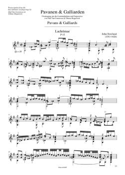 Preview: Dowland, John: Sämtliche Lautenwerke im Urtext Vol. 2 - Pavanen und Galliarden für Gitarre solo, Noten Beispiel