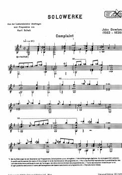 Preview: Dowland, John: Solowerke 1 für Gitarre solo, Karl Scheit Edition, Noten Beispiel