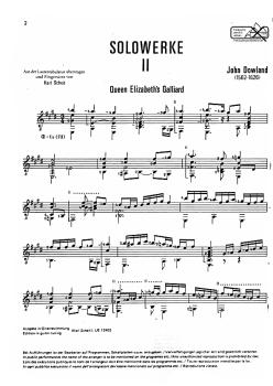 Preview: Dowland, John: Solowerke 2 für Gitarre, Karl Scheit Edition, Noten für Gitarre solo Beispiel