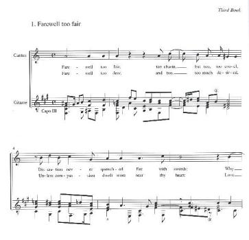 Preview: Dowland, John: The Third Booke of Songs für Gesang und Gitarre, Noten Beispiel