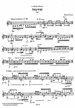 Preview: Dyens, Roland: Anyway, Gitarre solo Noten Beispiel