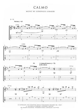 Preview: Einaudi, Ludovico: The Classical Guitar Collection, mit online audio, Gitarre solo Noten und Tabulatur Beispiel