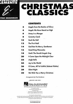 Preview: Essential Elements: Christmas Classics für 3 Gitarren oder Gitarrenensemble, Weihnachtslieder Noten Inhalt