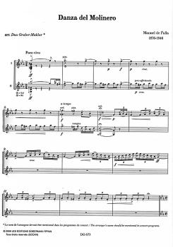 Preview: Falla, Manuel de: Danza del Molinero, El Círculo Mágico, Danza Ritual del Fuego for guitar duo, edited by Gruber-Maklar, sheet music sample