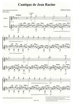 Preview: Fauré, Gabriel: Cantique de Jean Racine op. 11 für Gitarrenduo, Noten Beispiel