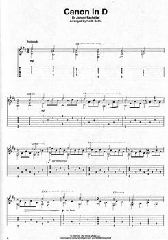Preview: Favorite Pieces for Classical Guitar, Bekannte Stücke für klassische Gitarre solo, Noten und Tabulatur Beispiel