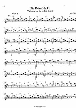 Preview: Felger, Jens: Die Reise, 11 leichte Stücke für Gitarre solo, Noten Beispiel