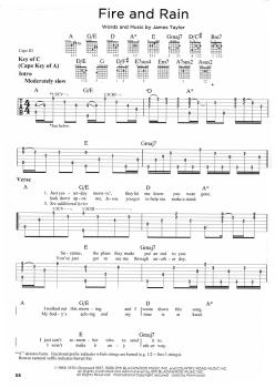 Preview: First 50 Songs You Should Fingerpick on Guitar, Tabulatur für Gitarre solo, Text und Akkorde, Songbook Beispiel