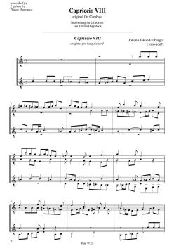 Preview: Froberger, Johann J.: Capriccio VIII, für 2 Gitarren, bearbeitet von Tilman Hoppstock, Noten Beispiel