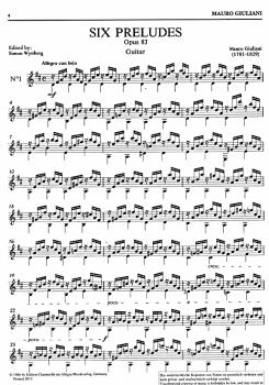 Preview: Giuliani, Mauro: 6 Preludes op. 83 for guitar solo, sheet music sample